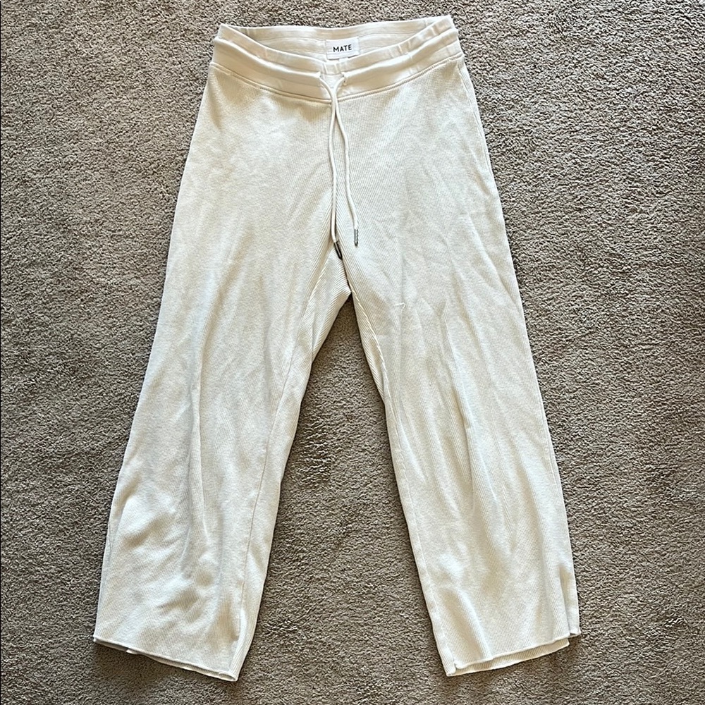 MATE Cream Wide-Leg Pants